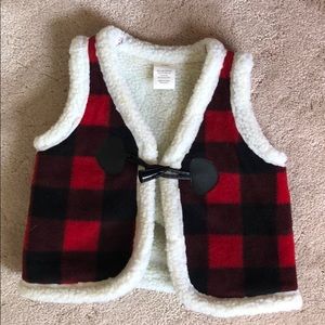 Buffalo plaid Fur vest